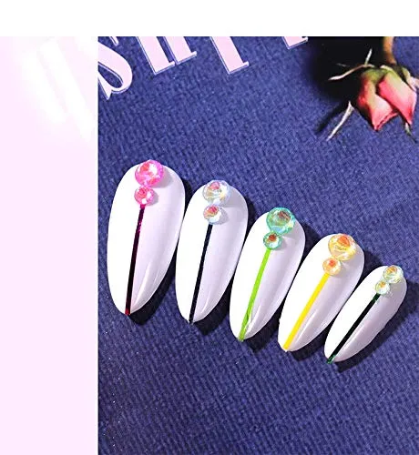 8 Pack 1988 pcs Luminous Crystal Nail Art Rhinestone Decorations 3D Glitter Diamond Jewelly Glow In The Dark Rhinestone Decorations Nail Art DIY Crafts Phones Clothes Shoes Jewelry Bag (Forest Fairy)