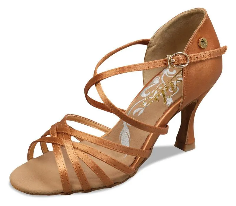 A2001N - 75 Dark Tan Satin Latin Shoe
