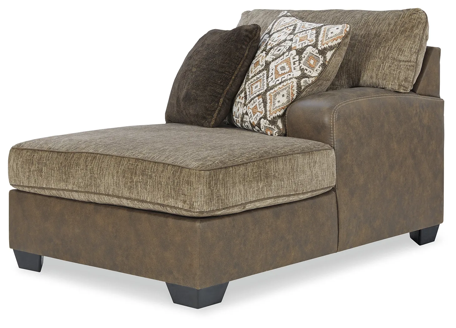 Abalone 3-Piece Sectional with Ottoman in Chocolate