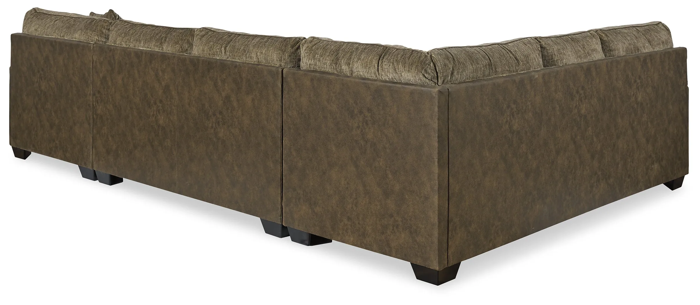 Abalone 3-Piece Sectional with Ottoman in Chocolate