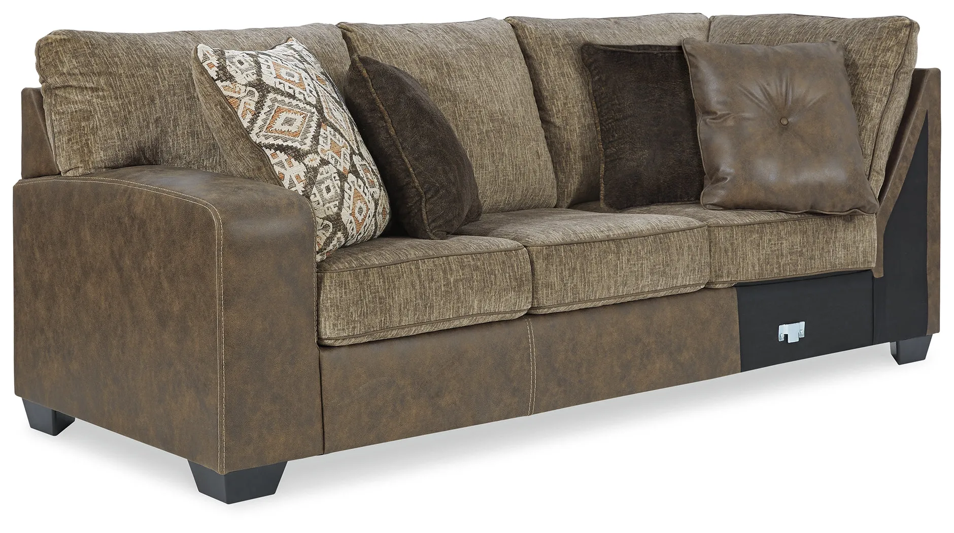 Abalone 3-Piece Sectional with Ottoman in Chocolate