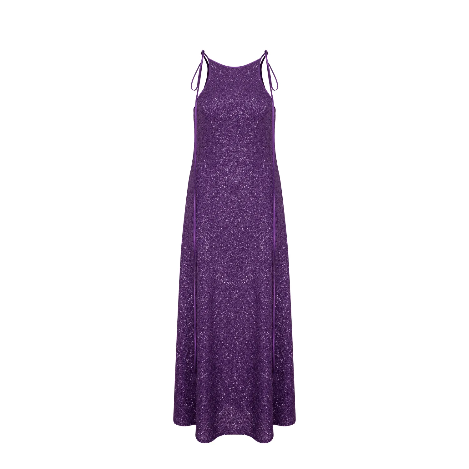 Addie Sequin Long Dress in Sparkling Grape