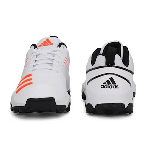 Adidas Crihase White/Orange Cricket Shoes