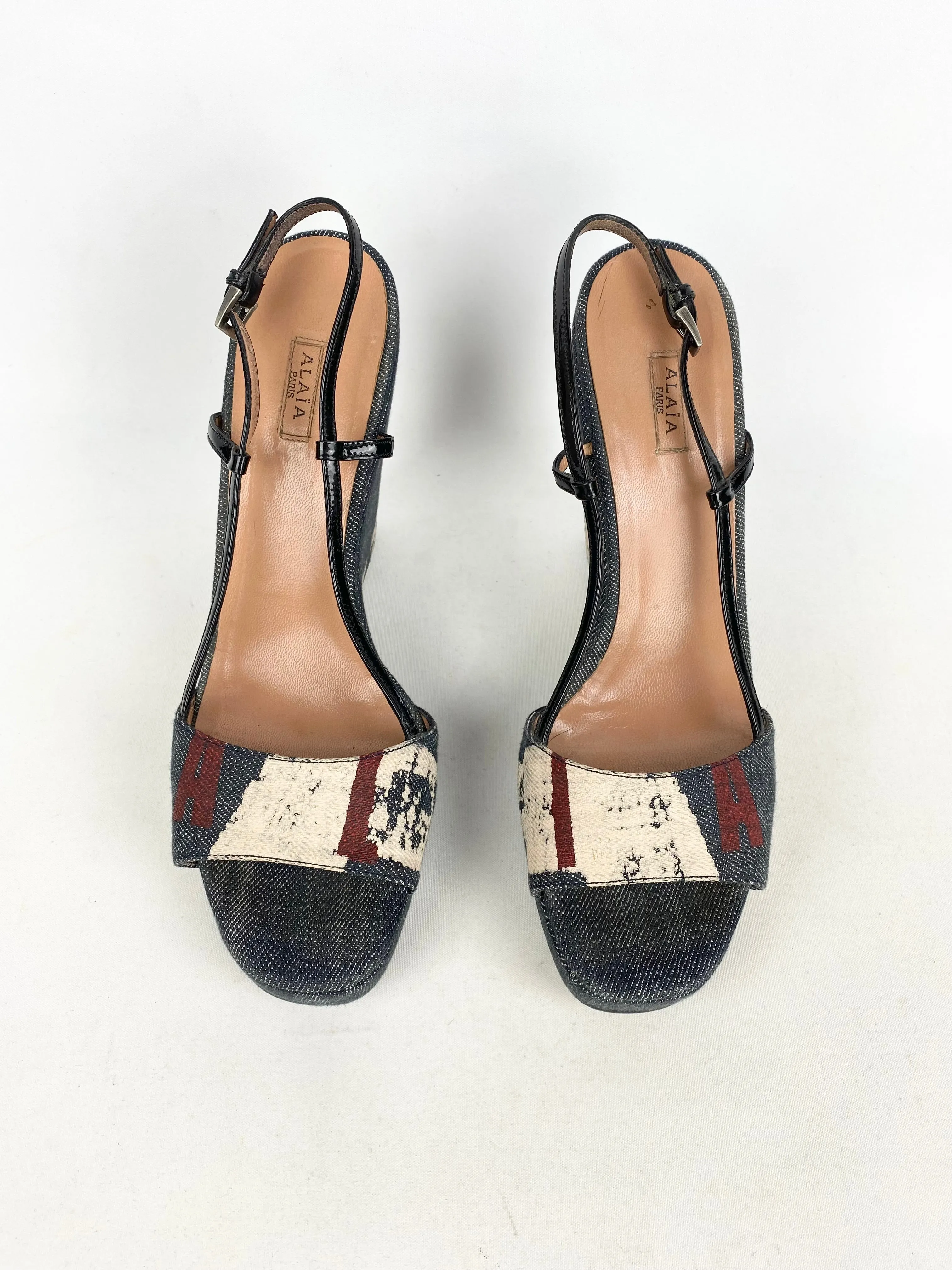 ALAÏA Paris Denim Wedges - EU 40