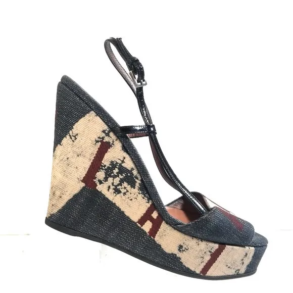 ALAÏA Paris Denim Wedges - EU 40