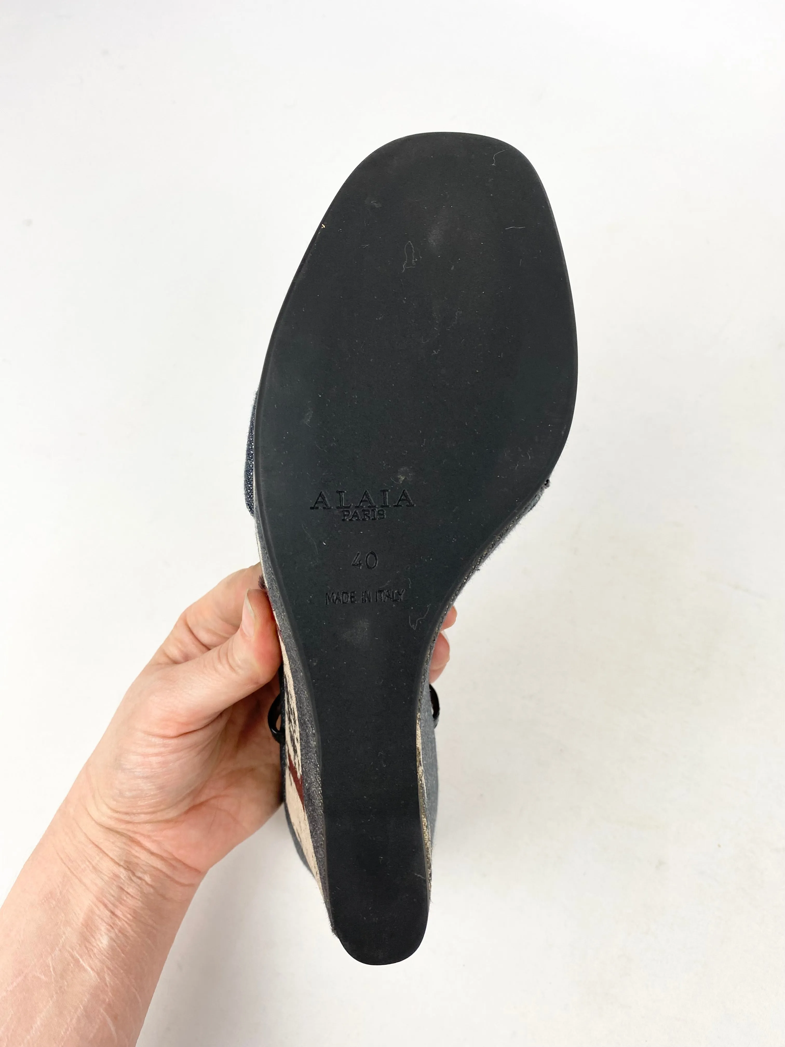 ALAÏA Paris Denim Wedges - EU 40