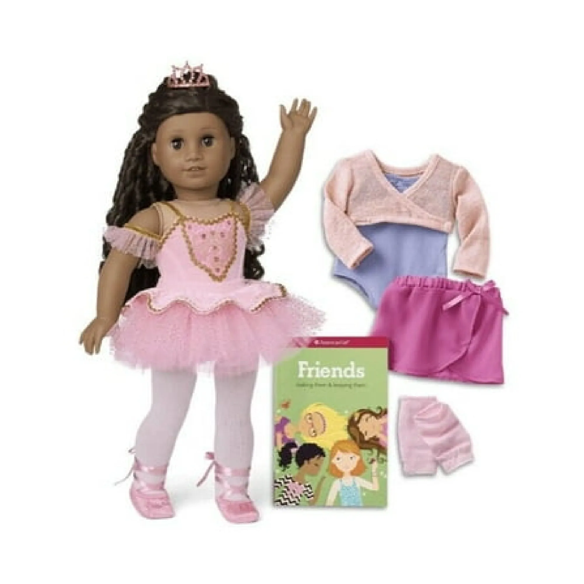 American Girl Doll Sparkling Ballerina Doll and Outfit Set Dark Skin Black Hair Truly Me 18