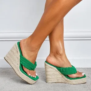 Amozae--Espadrille Wedge Thong Sandals
