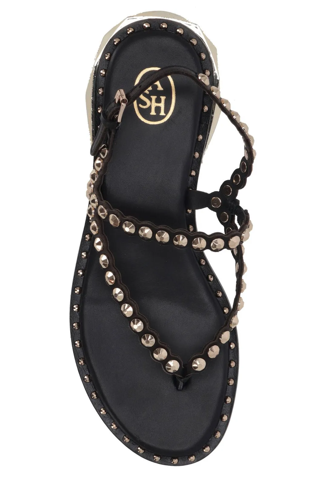 Ash Patchy Studded Buckle Fastened Sandals