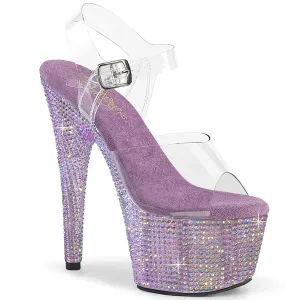 BEJEWELED-708RRS Lavender Rhinestone Exotic Dancer Shoes