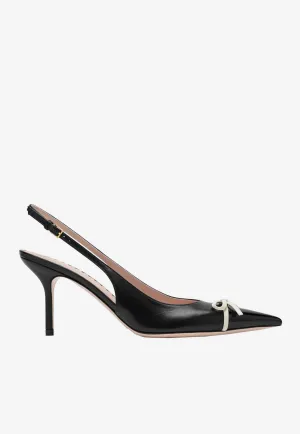 Bepoiny 80 Leather Slingback Pumps