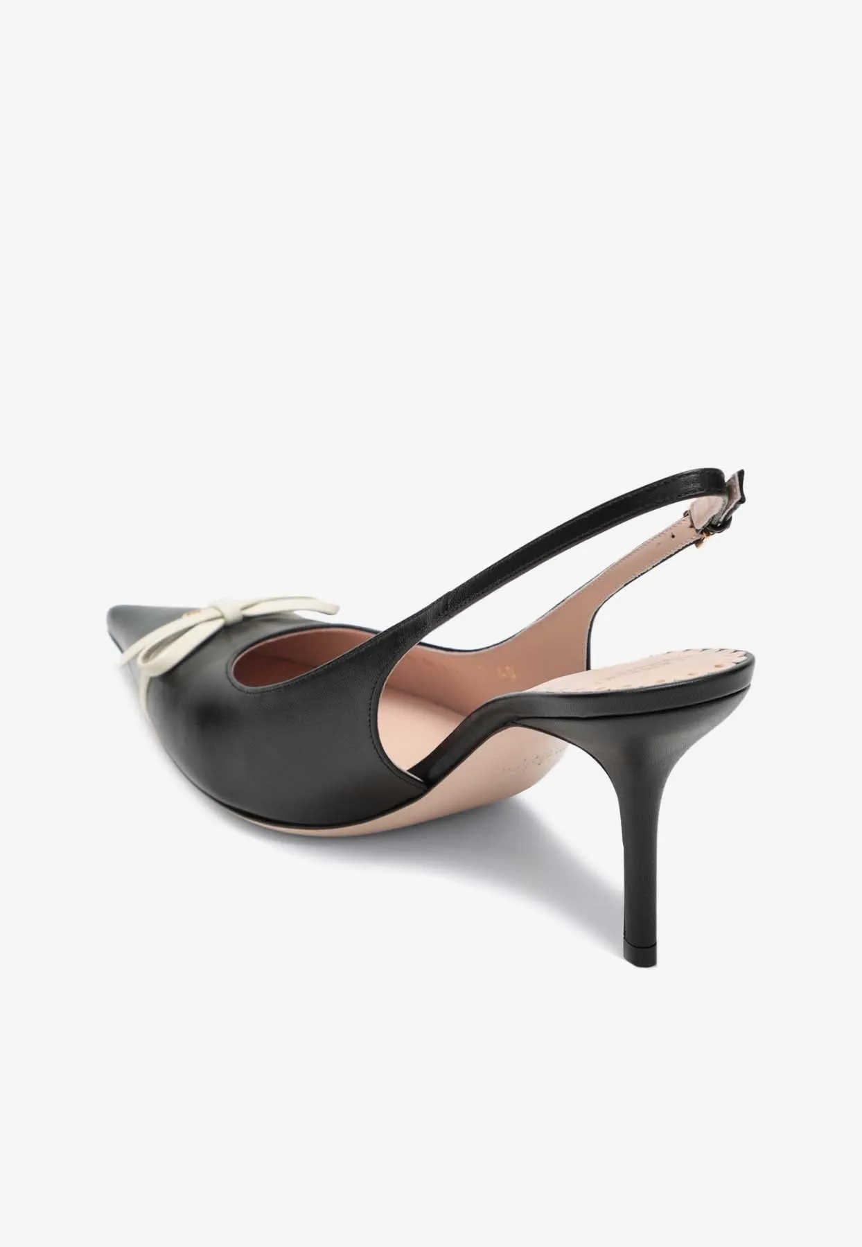 Bepoiny 80 Leather Slingback Pumps