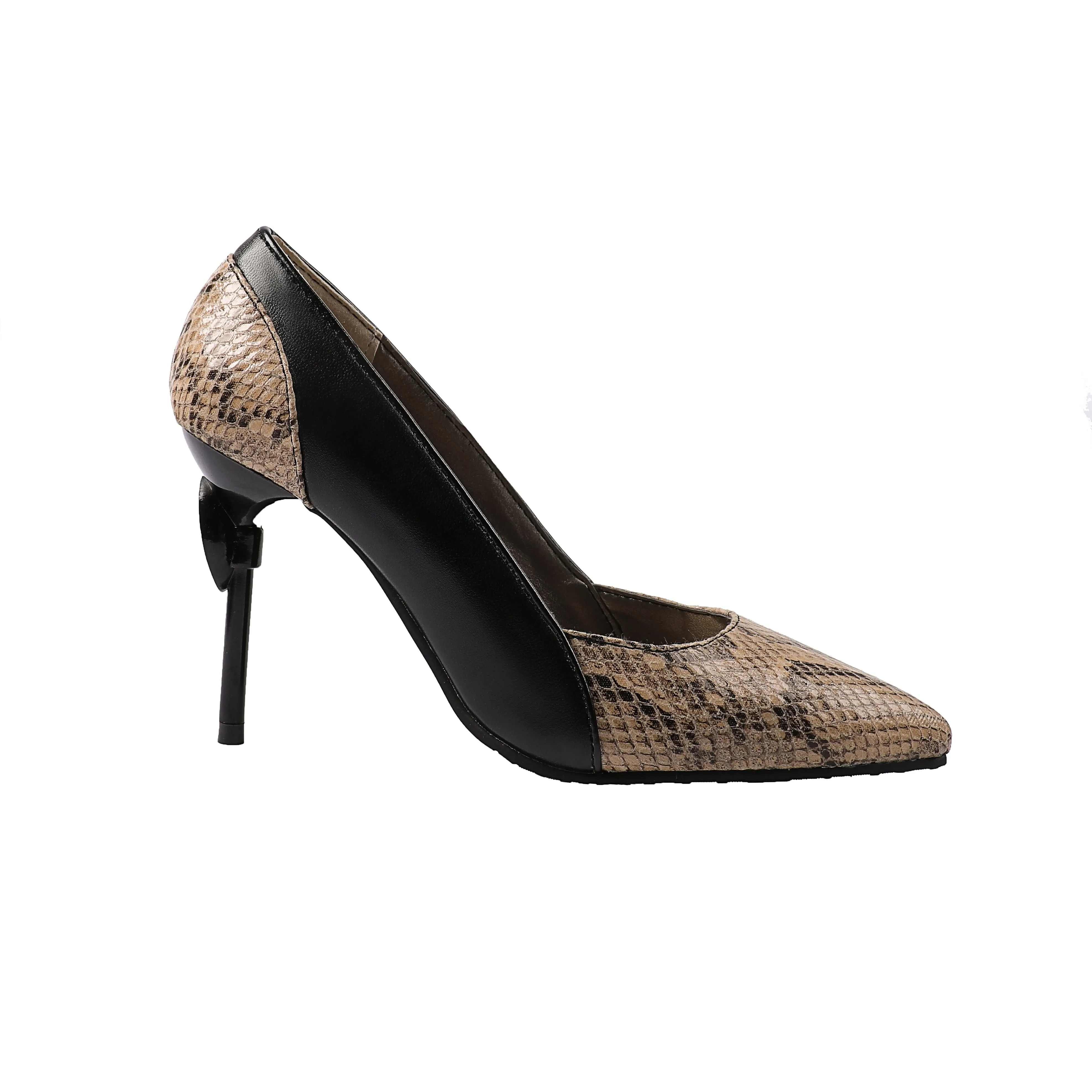 Bigsizeheels Snakeskin sexy stilettos - Black