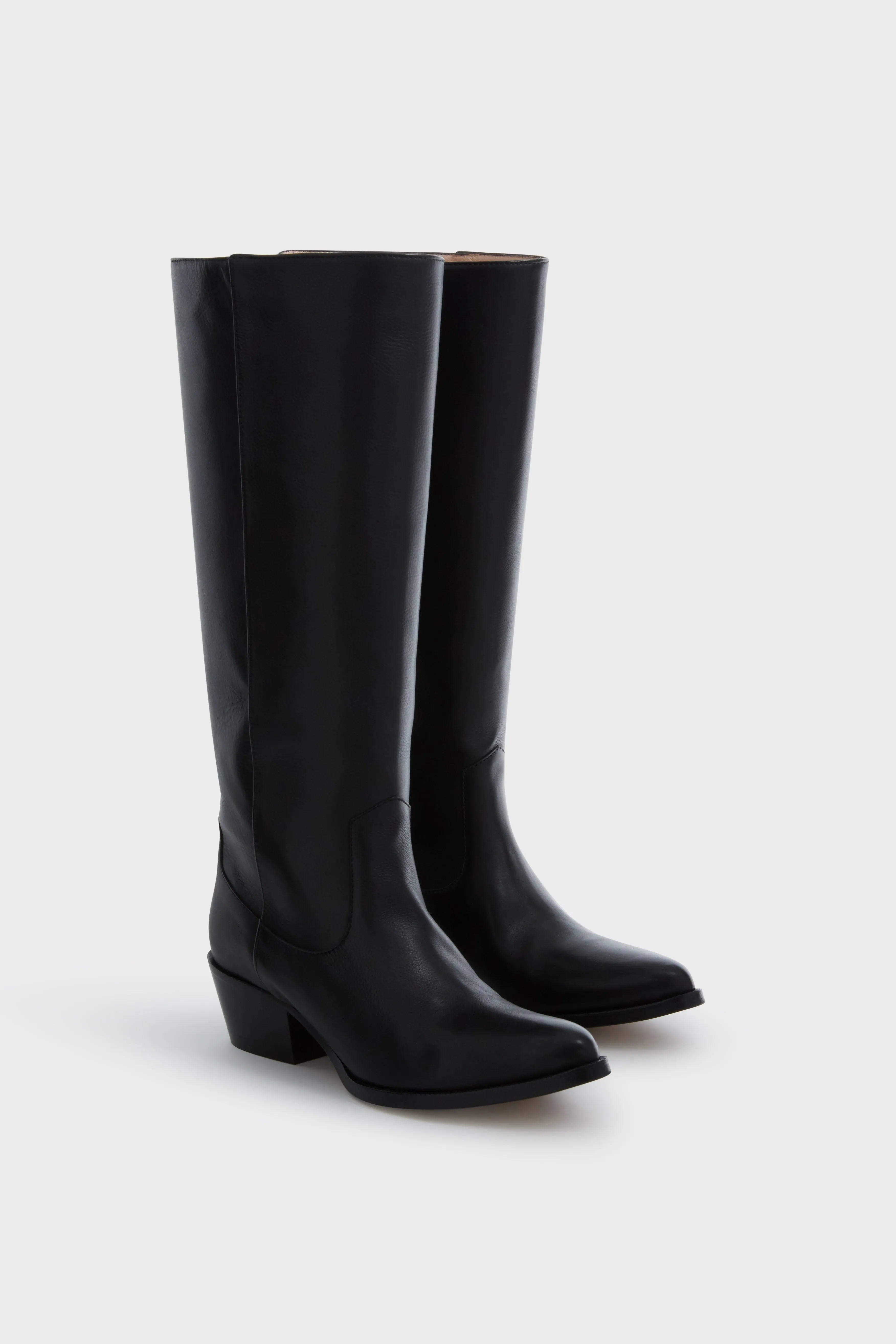 Black Leather Tall Boot