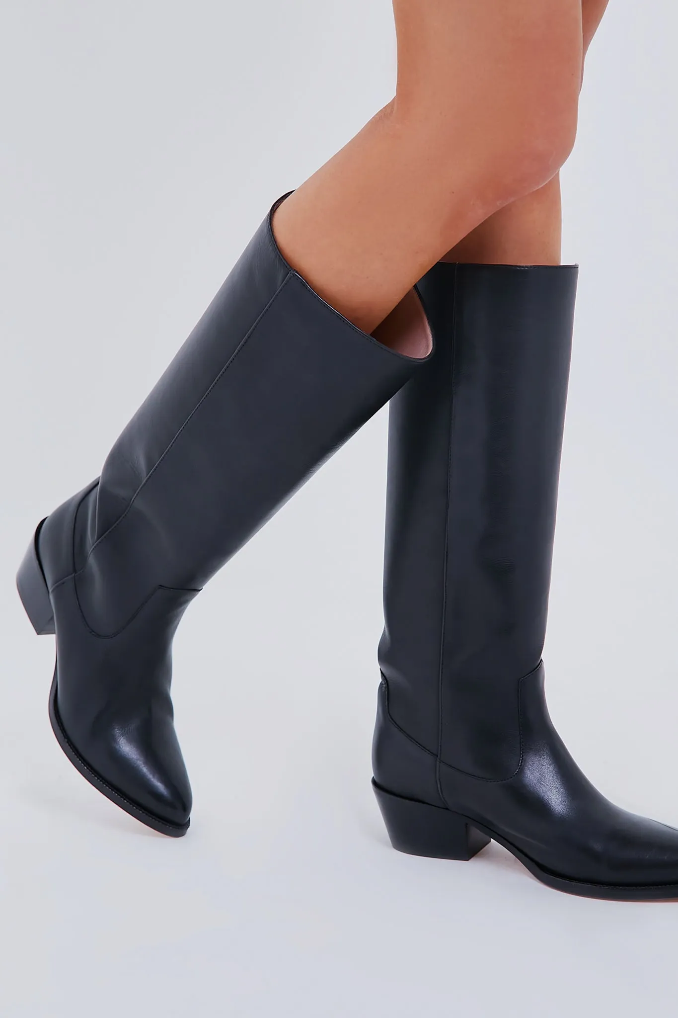 Black Leather Tall Boot