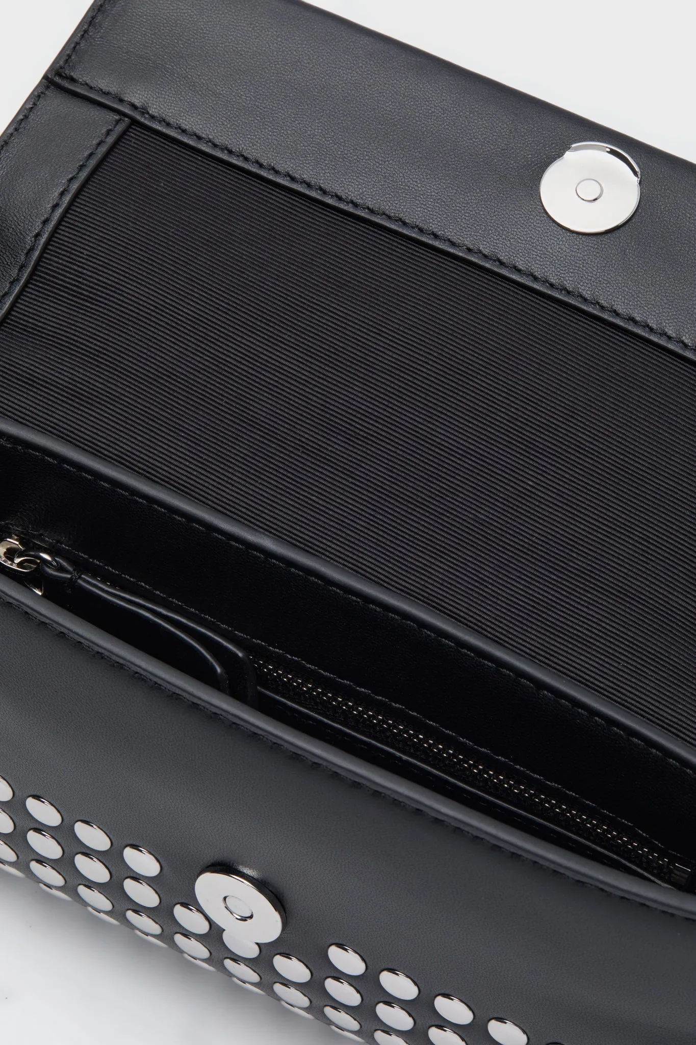 Black Silver Studded Charlee Clutch