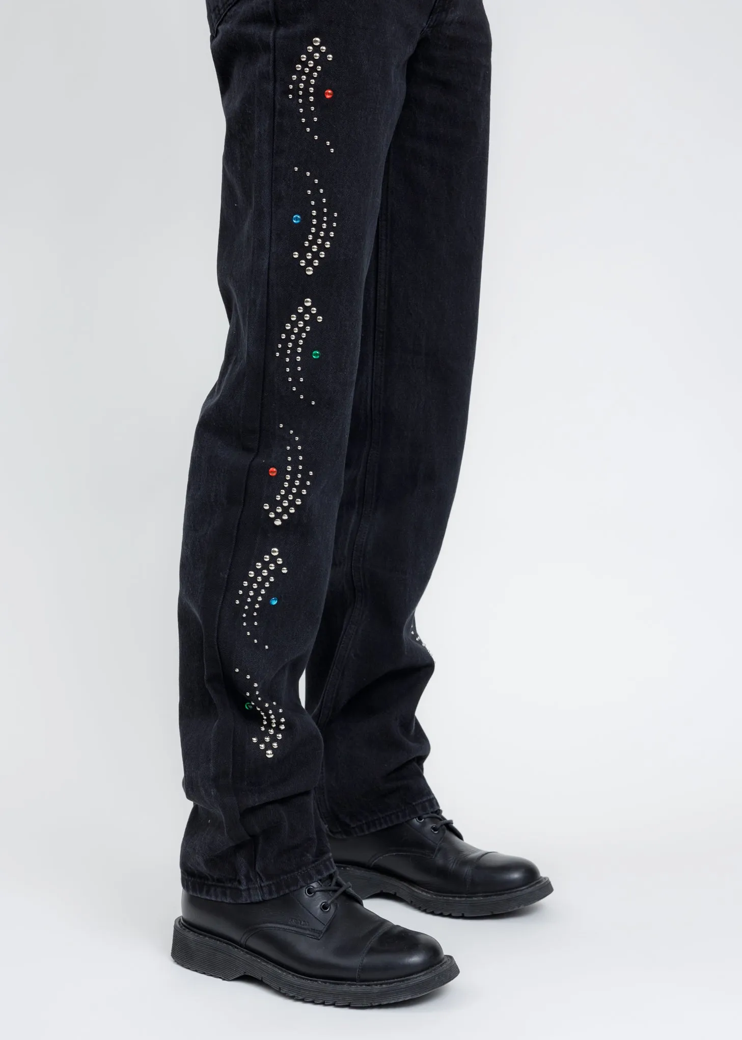 Black Stud Artwork Pants