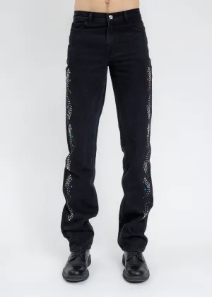 Black Stud Artwork Pants