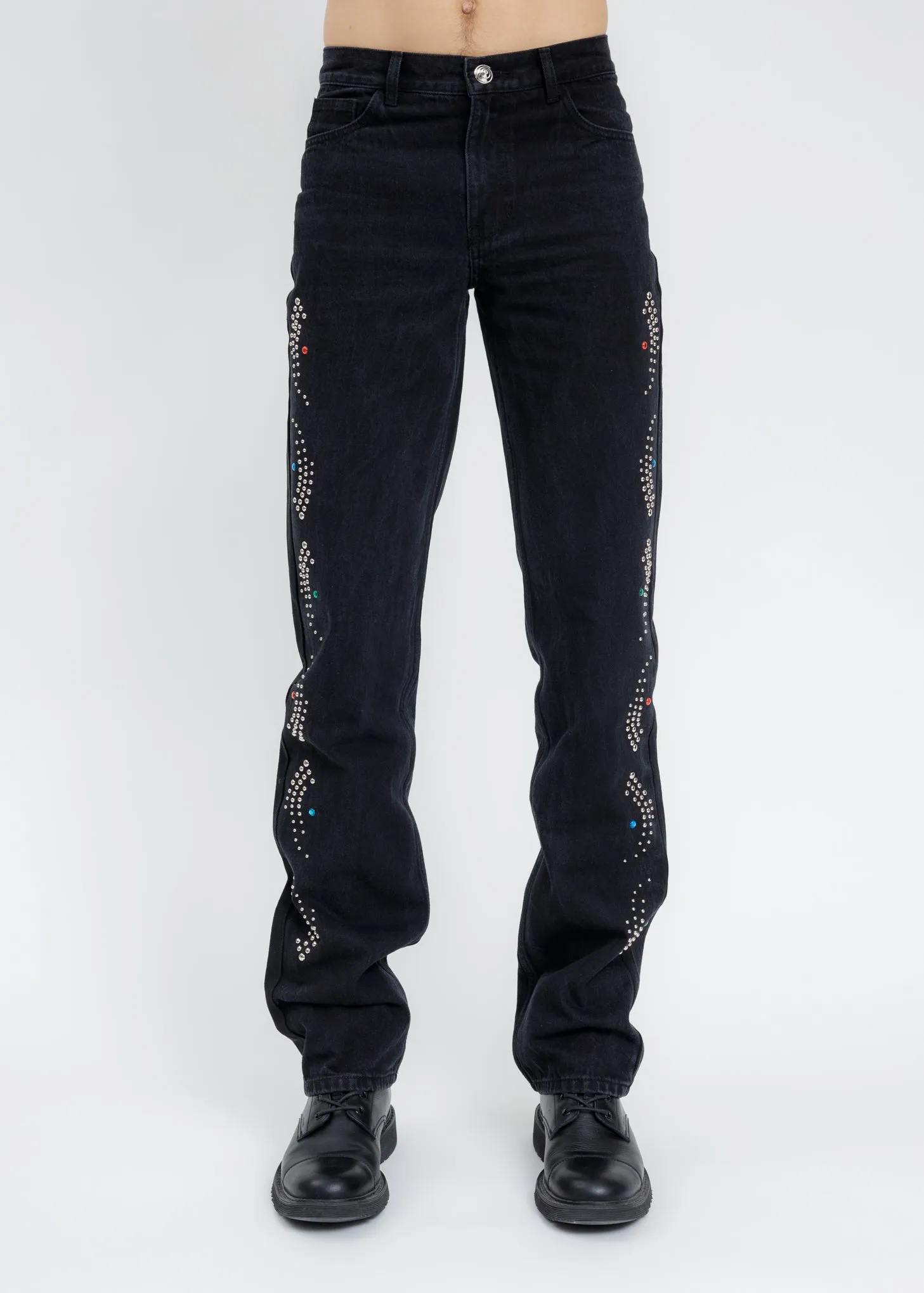 Black Stud Artwork Pants