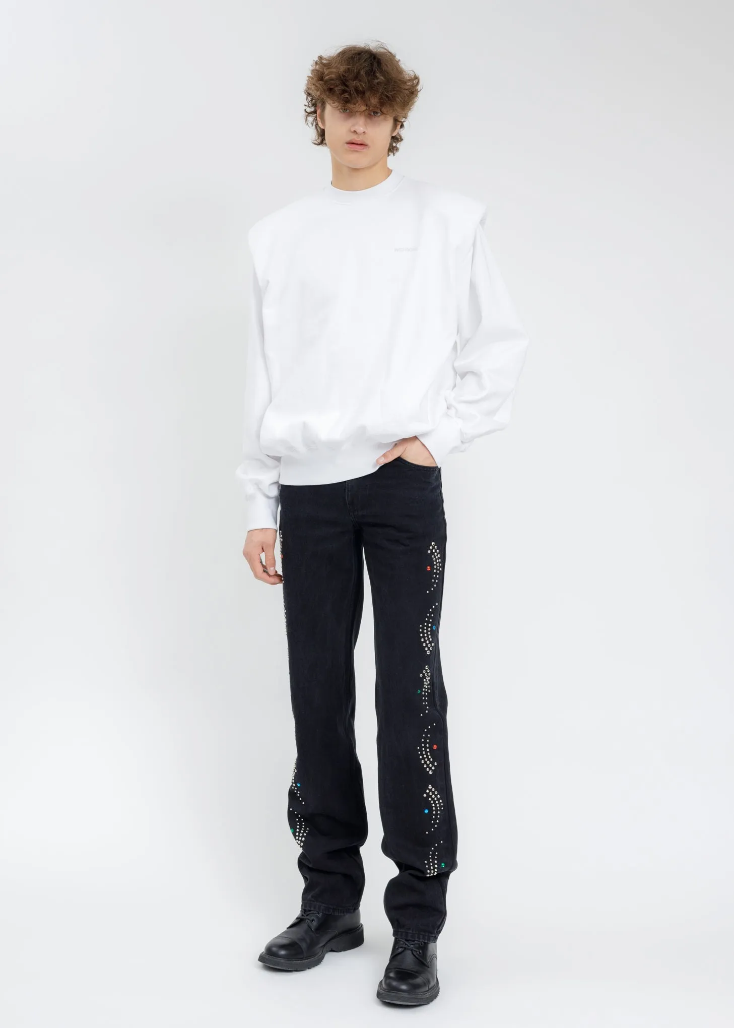 Black Stud Artwork Pants