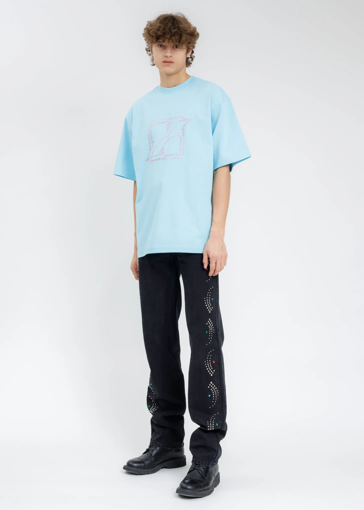 Black Stud Artwork Pants