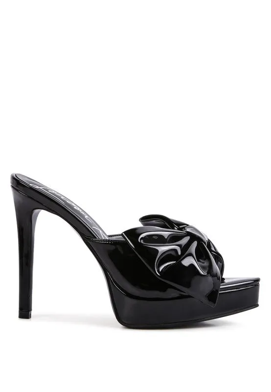 Blue Zone Planet |  Mia's My Time Patent Pu Bow Detail High-Heeled Sandal