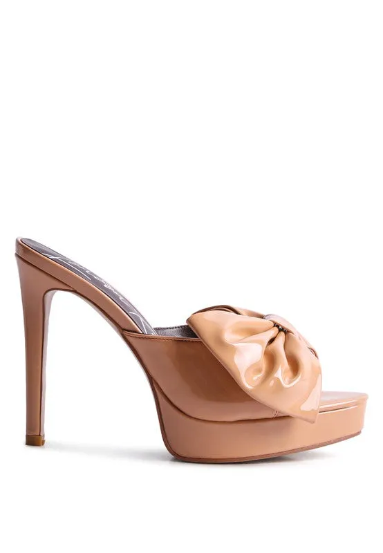 Blue Zone Planet |  Mia's My Time Patent Pu Bow Detail High-Heeled Sandal