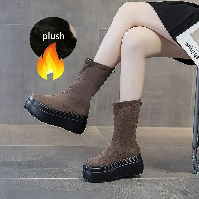Buy Suede Platform Boots for Women | Chic & Comfortable Wedge Heels