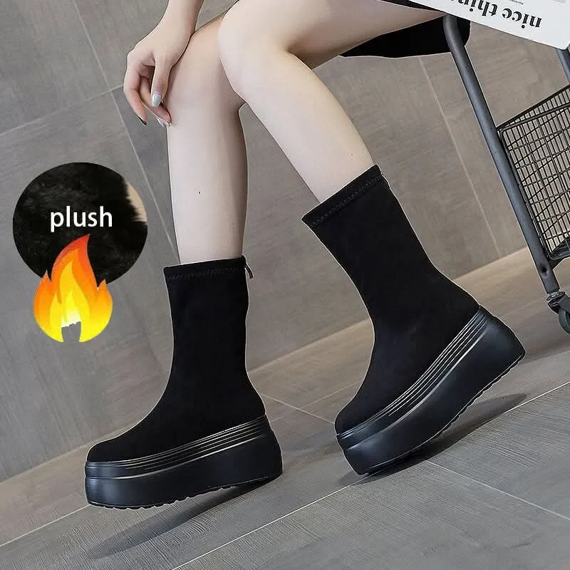 Buy Suede Platform Boots for Women | Chic & Comfortable Wedge Heels