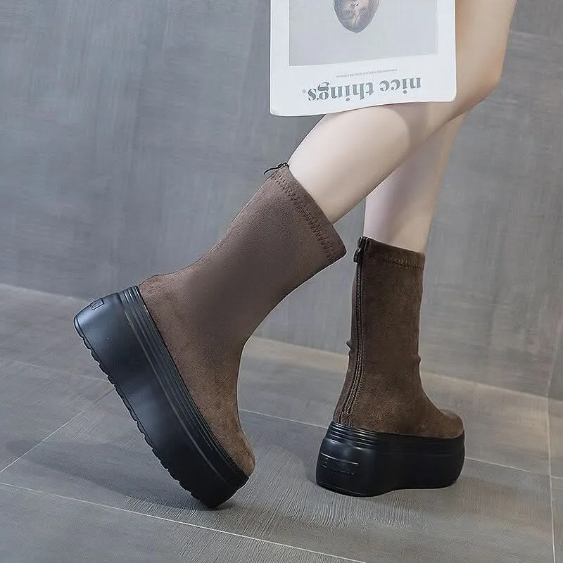 Buy Suede Platform Boots for Women | Chic & Comfortable Wedge Heels