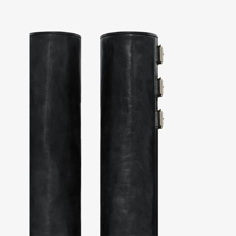 Chic Black Slip-On High Boots