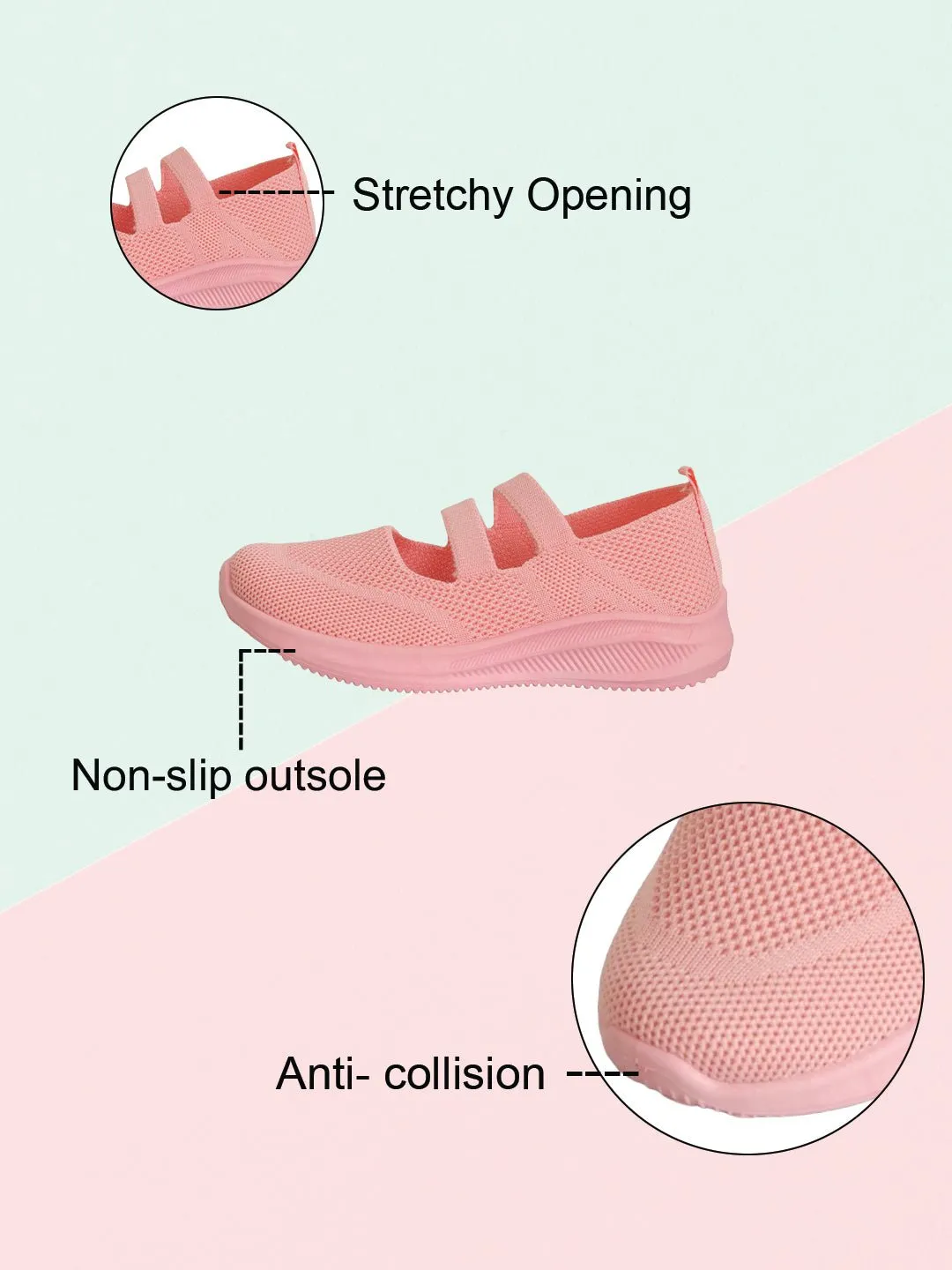 Chic Comfort Pink Knit Slip-On Shoes
