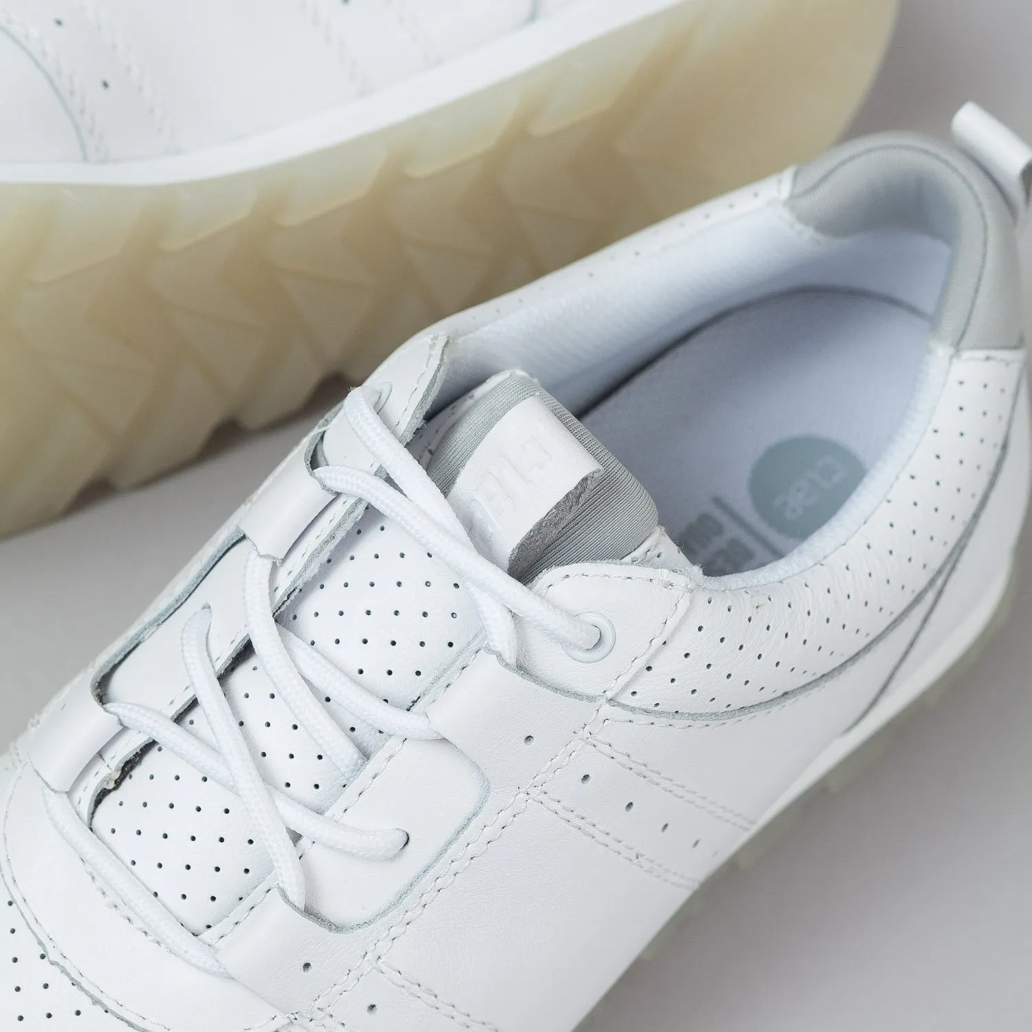 Clae Mills Shoes - White Tumbled Leather
