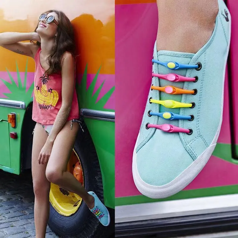 Colorful silicone shoelaces - one size fits all
