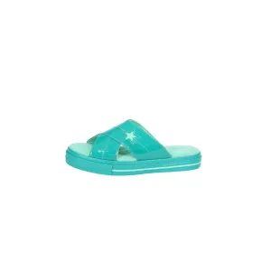 Converse Opi X One Star 'Dance Party' Flat Sandals Fabric Green Colour For Women