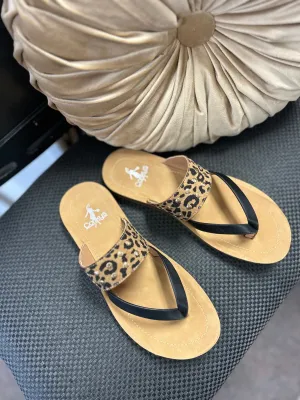 Corkys Good Luck Sandal-Leopard