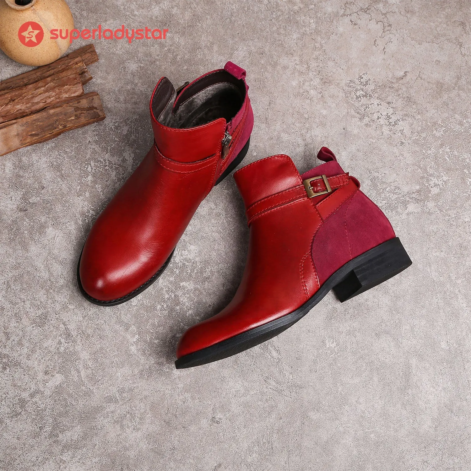 Cozy Leather Flat Boots