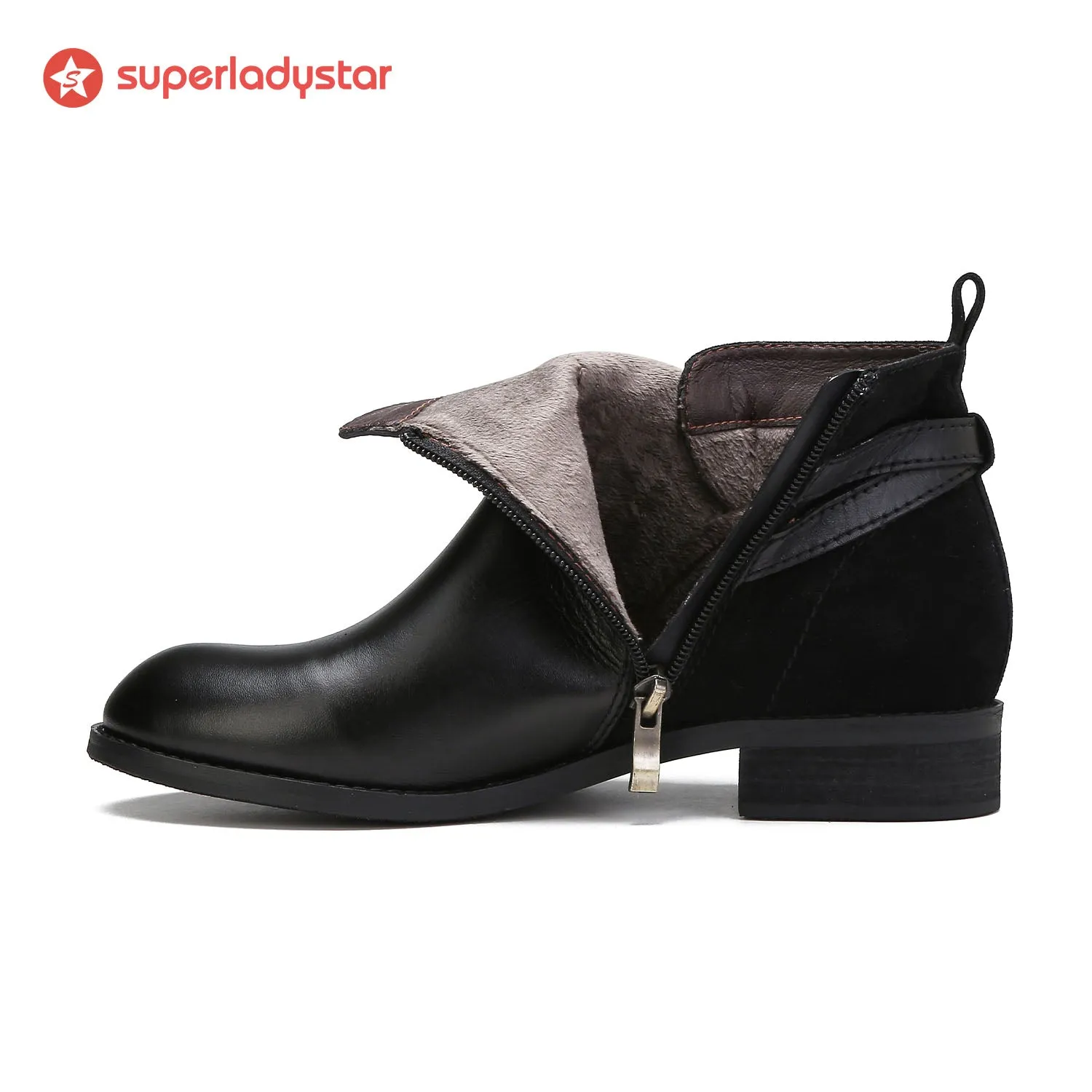 Cozy Leather Flat Boots