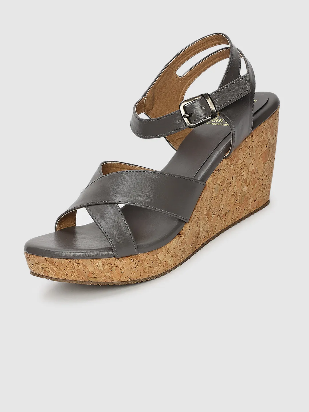 Cross Strap Open Toe Wedge Heels