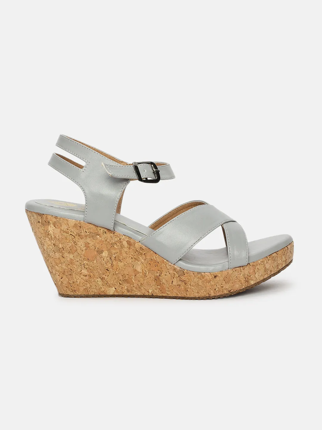 Cross Strap Open Toe Wedge Heels