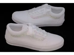 Custom wedding Old Skool Platform Vans, Trainers For Brides.