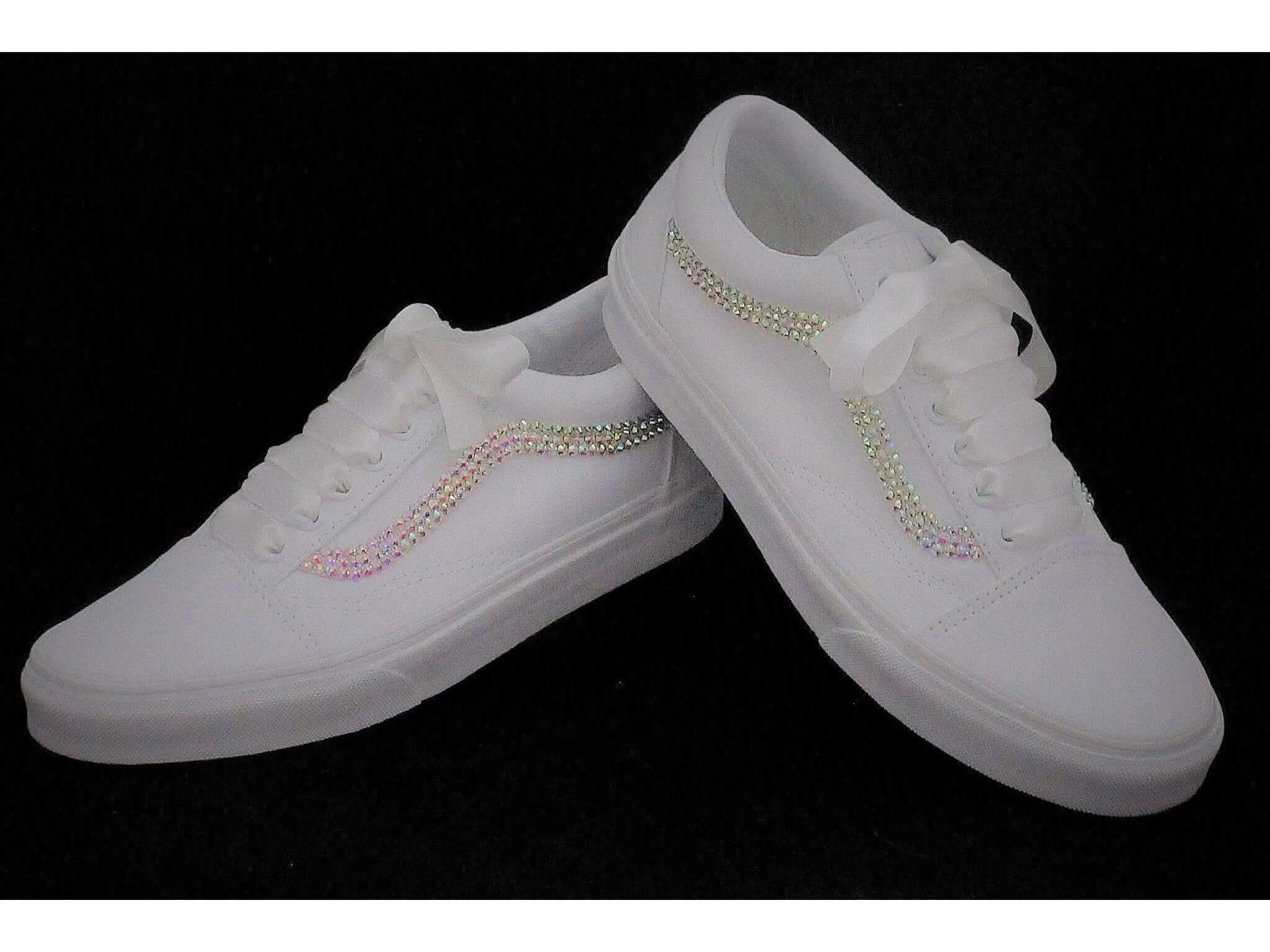 Custom wedding Old Skool Platform Vans, Trainers For Brides.