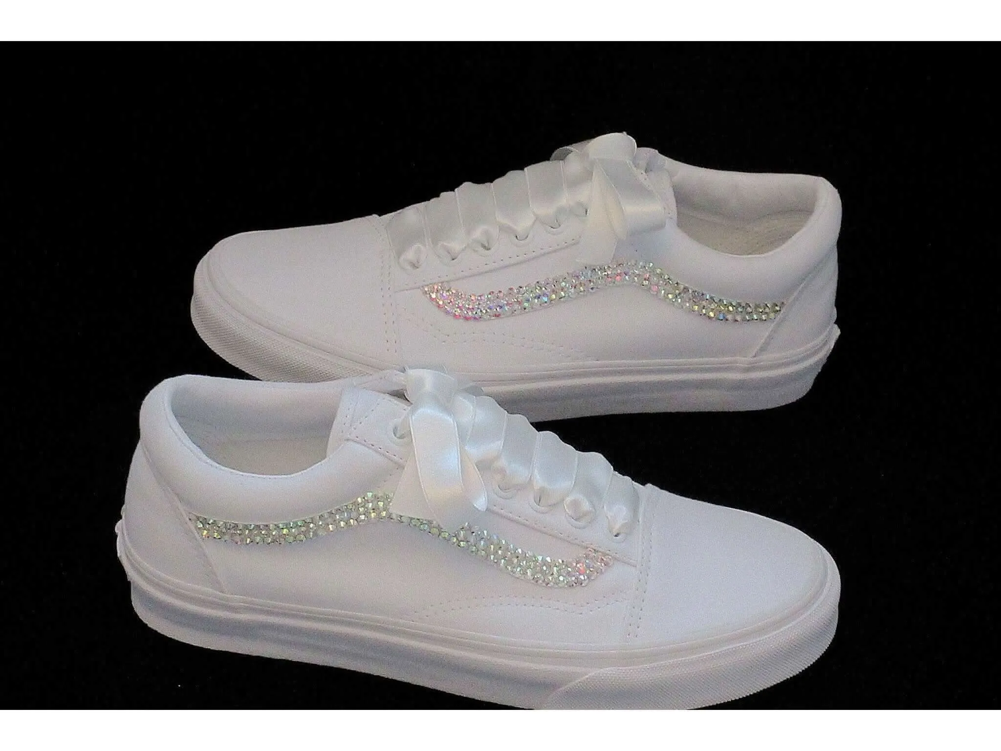 Custom wedding Old Skool Platform Vans, Trainers For Brides.