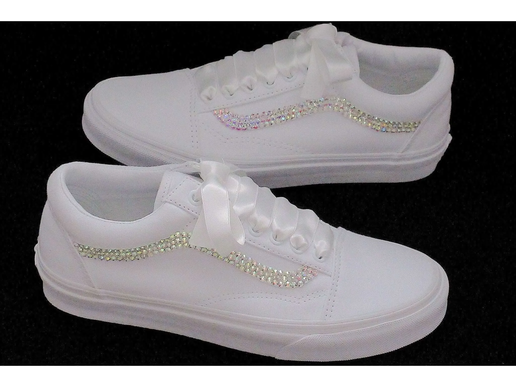 Custom wedding Old Skool Platform Vans, Trainers For Brides.