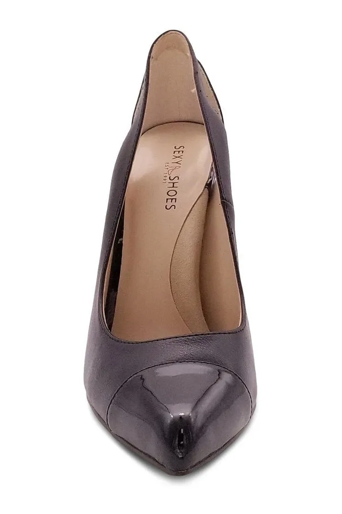 Cut Out Designed Pointed Toe Spectator Pump