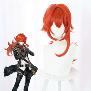Diluc from Genshin Impact Halloween Red Cosplay Wig