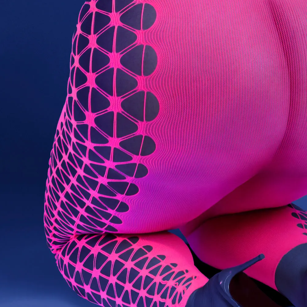 Fantasy Lingerie Glow Own The Night Halter Bodystocking - Curvy