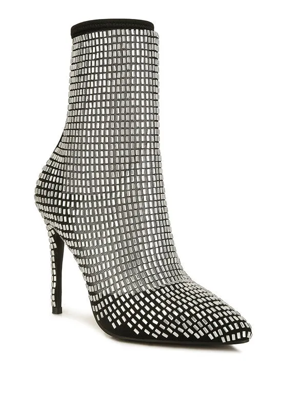 Fashion Forward- Rhinestone Embellished  Bootie