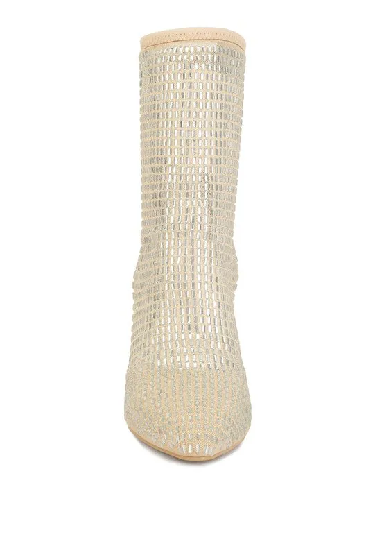 Fashion Forward- Rhinestone Embellished  Bootie