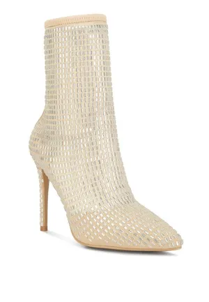 Fashion Forward- Rhinestone Embellished  Bootie